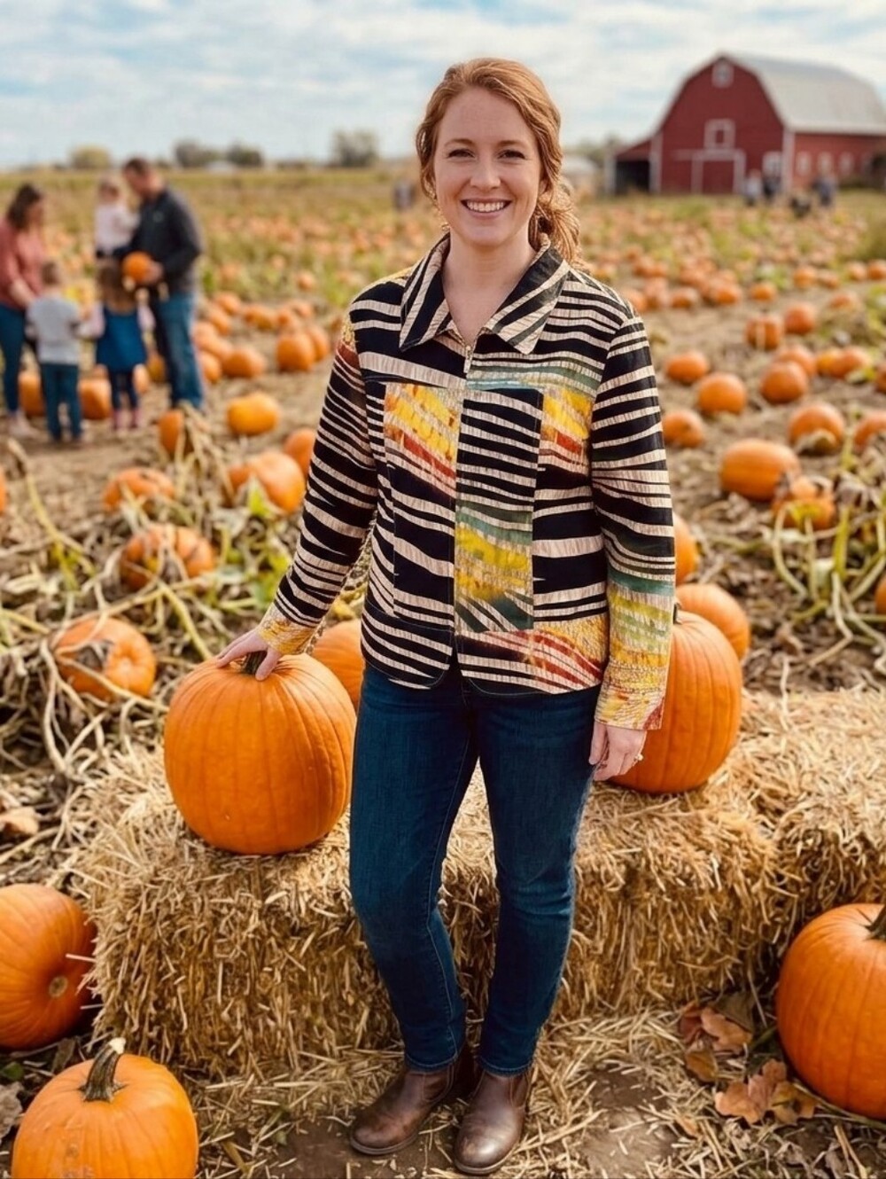 Striped Multicolor Women's Jacket - Picture 13 of 15